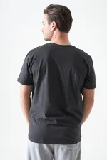 Erkek Antrasit Bisiklet Yaka Basic Tişört
