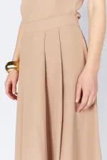 Kadın Vizon 3496 Pileli Midi Boy Etek