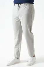 Erkek 739-Gri Beli Yarım Lastikli ve Fermuarlı Yerli Teknik SRN42 Kumaş Pantolon
