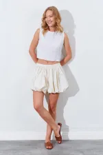 Kadın Taş Balon Şort Etek