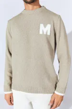 Erkek Vizon Bisiklet Yaka Buklet Kazak