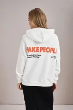 Women's Off-White Fake People Print Three-Thread Sweatshirt