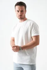 Erkek Beyaz Bisiklet Yaka Ottoman Basic Tişört