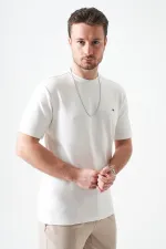 T-shirt basique blanc à col rond pour homme
