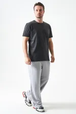 Erkek Antrasit Bisiklet Yaka Basic Tişört