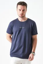 T-shirt homme anthracite à col rond en modal avec imprimé MANFECTUREO