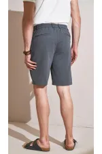 Short pour homme anthracite à taille semi-élastiquée et pli simple 7046