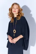 Kadın Siyah 172 Düşük Kol Bluzlu Uzun Pike Modal Etekli Takım