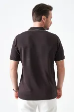 Erkek Kahve Ayaklı Çıtçıtlı Yaka Pike Modal Tişört Erkek Kahve Ayaklı Çıtçıtlı Yaka Pike Modal Tişört