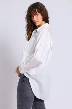 Kadın Gri Çizgili Gömlek