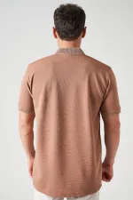 Erkek Vizon Ayaklı Yaka Ottoman Basic Tişört