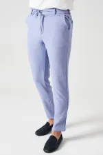 Erkek İndigo Beli Yarım Lastikli Gold Gofre  Pantolon