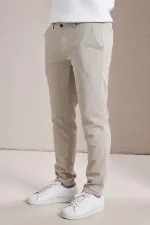 Erkek Taş Yan Cep Slim Fit Pike Chino Pantolon