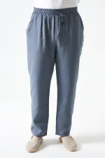 Erkek Antrasit Bel Bağlamalı Baggy Müslin Pantolon