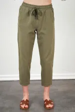 Women's Khaki (6813) Gabardine Trousers with Dirty Stitching