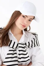 Kadın Beyaz Gabardin Basic Kep Şapka