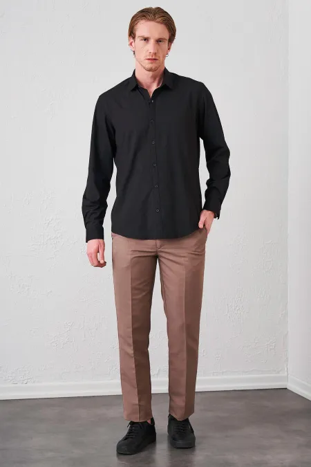 Erkek 1-Bej Yan Cep Comfort Fit Ceylan Pantalon