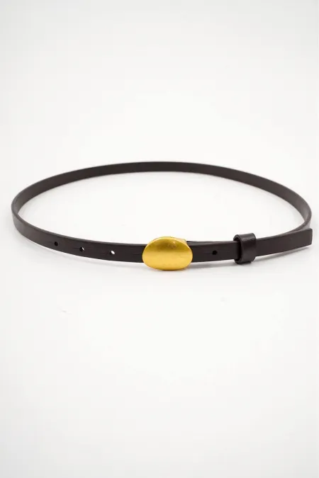 Kadın Kahve 1.5 Cm Pimli Antik Kemer