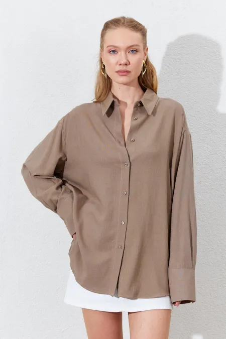 Chemise oversize en lin Earth pour femme