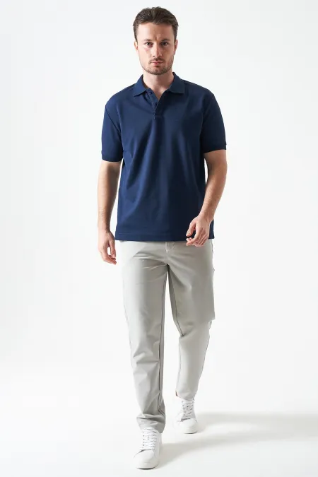 Erkek 739-Gri Beli Yarım Lastikli ve Fermuarlı Yerli Teknik SRN42 Kumaş Pantolon