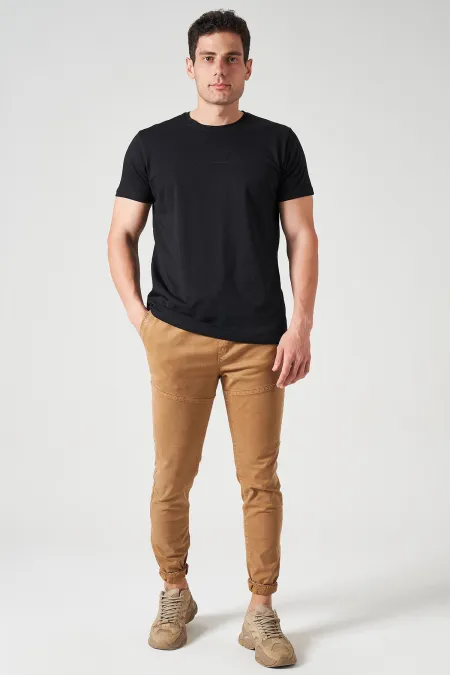 Men's Camel Waist and Cuff Elasticated 10790 PFD Jogger Trousers