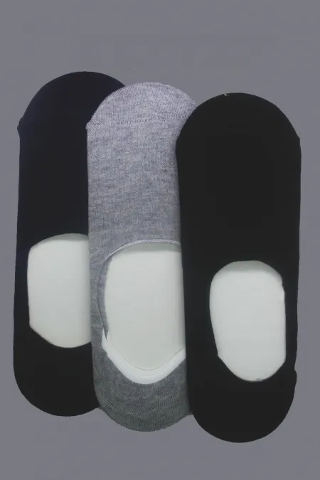 Chaussettes de ballet pour homme, gris, noir et bleu marine, lot de 3, doublées de silicone