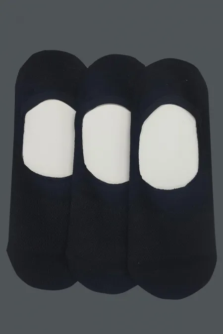 Erkek Lacivert-Siyah-Antrasit 3'lü Silikonlu Babet Çorap