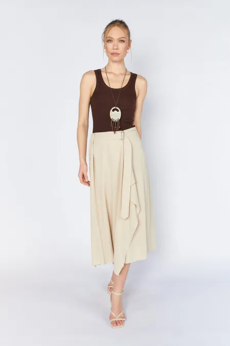 Jupe ceinturée Stone 3495 pour femme, avec taille travaillée