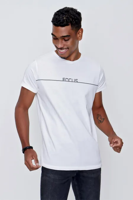 T-shirt homme Off-White à col rond avec imprimé Focus