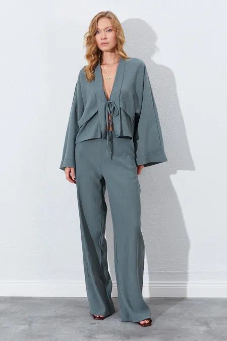 Kadın Haki Palazzo Pantolon