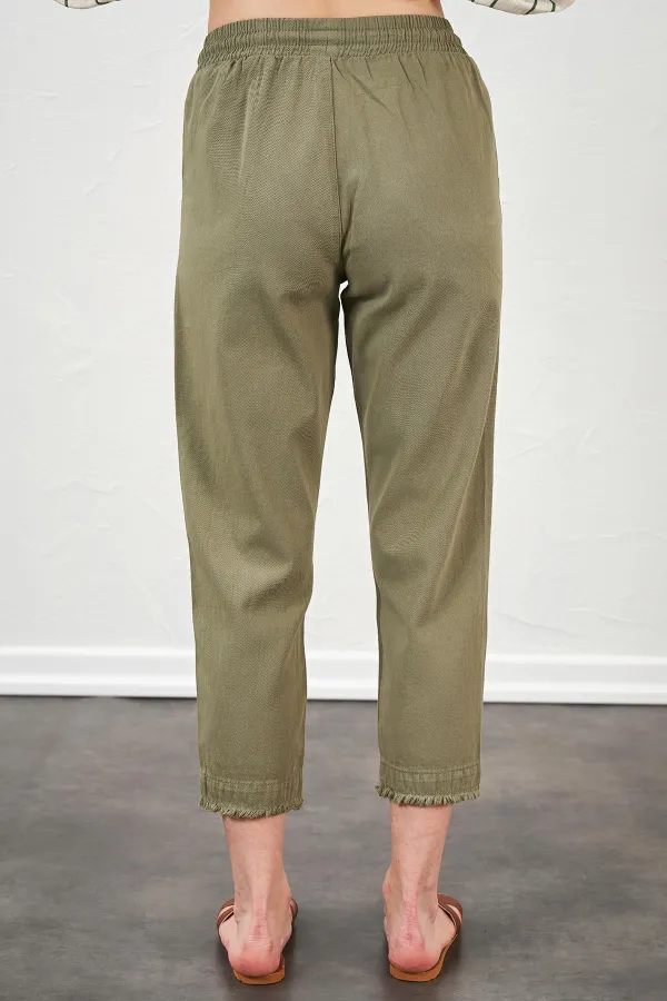 Women's Khaki (6813) Gabardine Trousers with Dirty Stitching