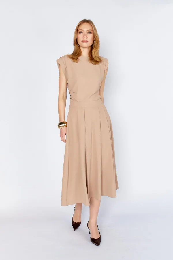 Kadın Vizon 3496 Pileli Midi Boy Etek