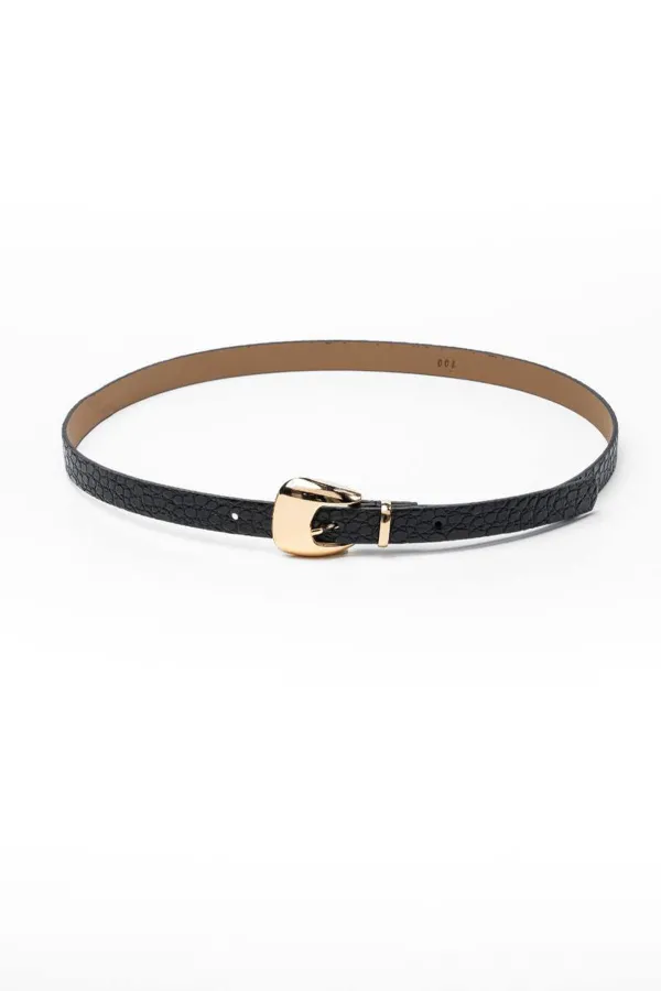 Kadın Siyah 2 Cm Köprülü Lıght Toka Kemer