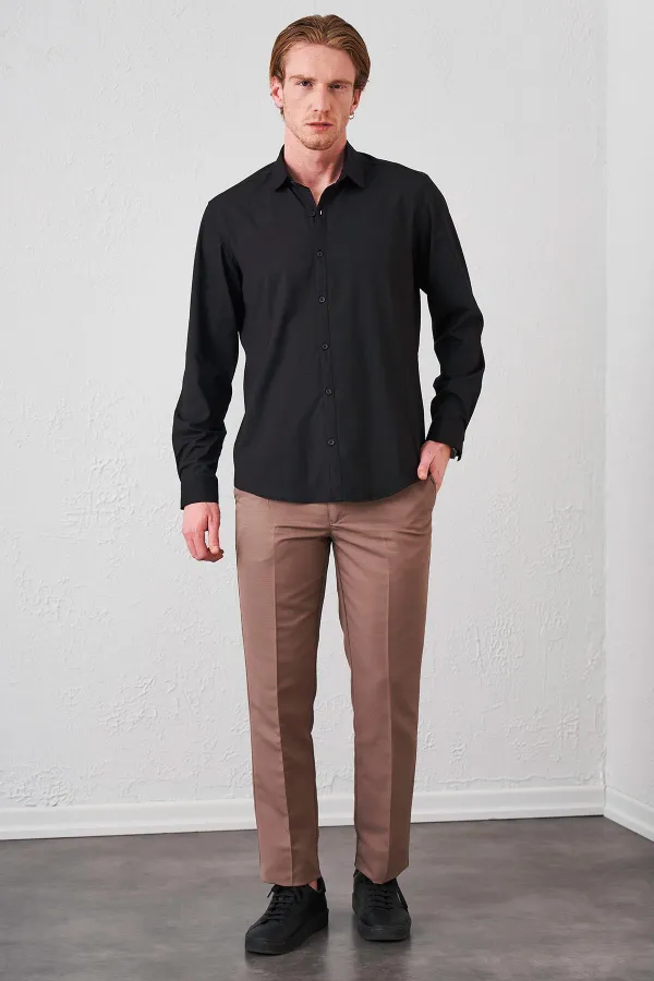 Erkek 1-Bej Yan Cep Comfort Fit Ceylan Pantalon