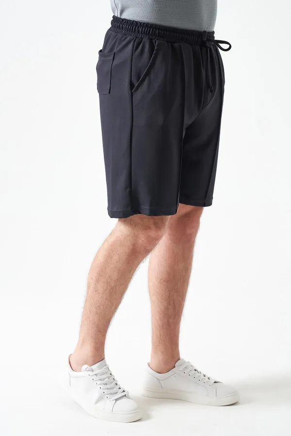 Erkek Antrasit Önü Çima Dikişli Modal Şort