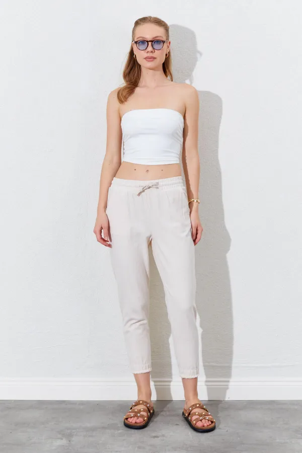 Kadın Taş (6813) Paça Pis Dikişli Gabardin Pantolon