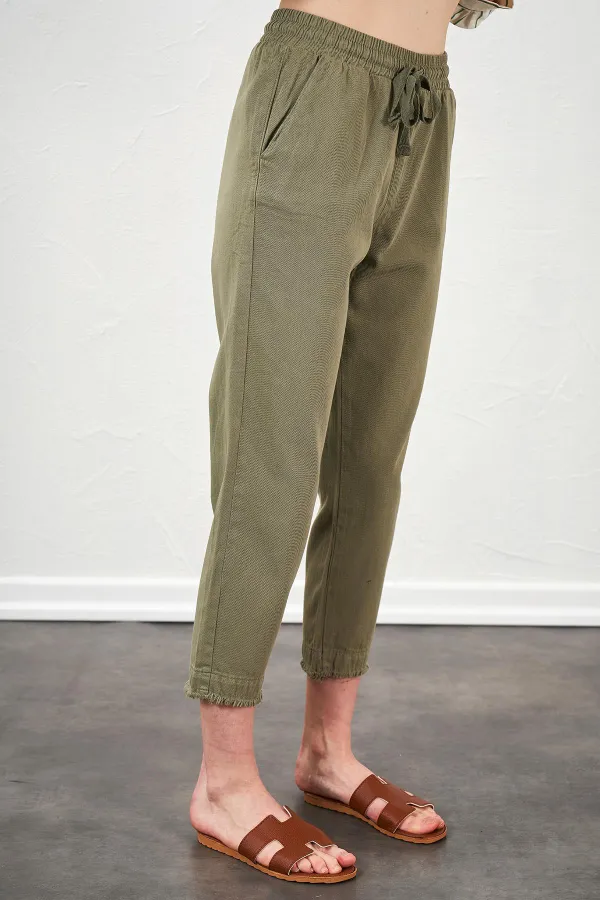 Women's Khaki (6813) Gabardine Trousers with Dirty Stitching