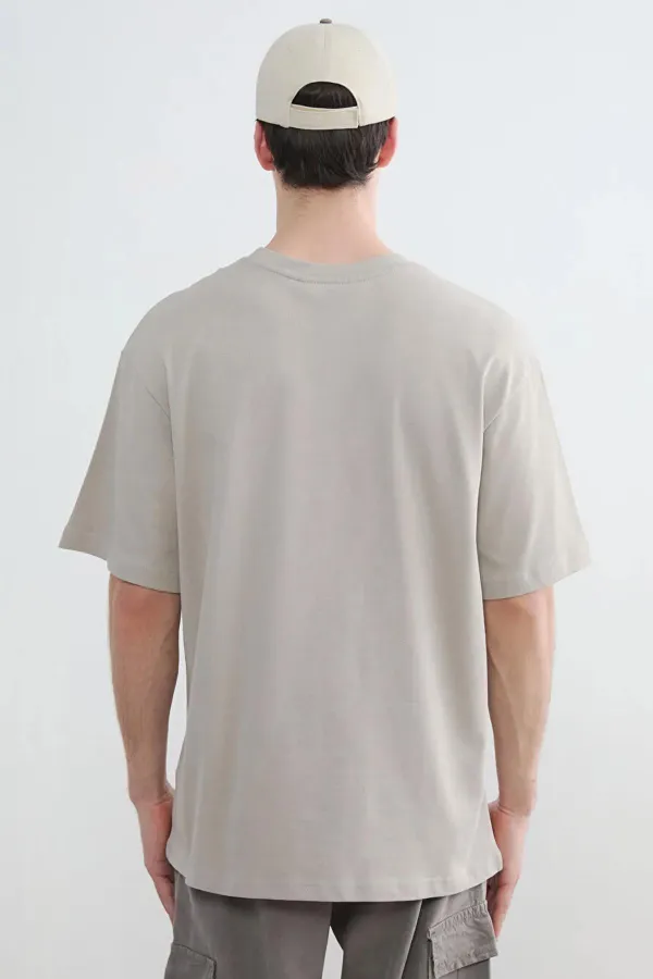 Erkek Taş Bisiklet Yaka Modal Basic Tişört