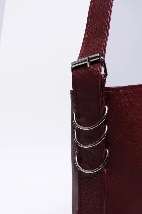 Kadın Bordo Ayarlanabilir Askılı Kol ve Omuz Çantası