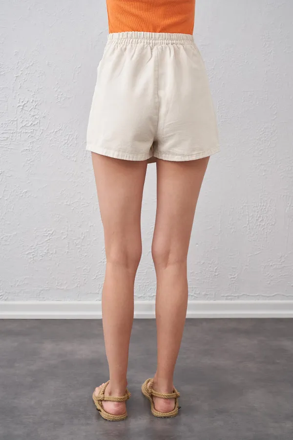 Kadın Taş Yanı Fermuarlı Şort Etek