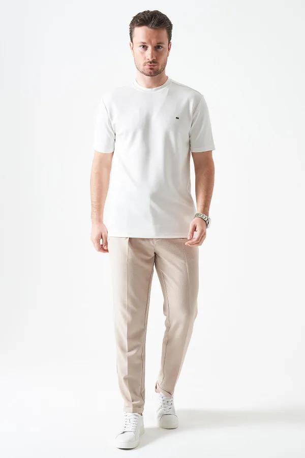T-shirt basique blanc à col rond pour homme