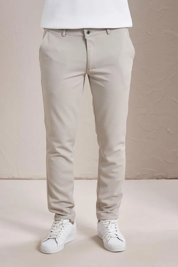 Erkek Taş Yan Cep Slim Fit Pike Chino Pantolon
