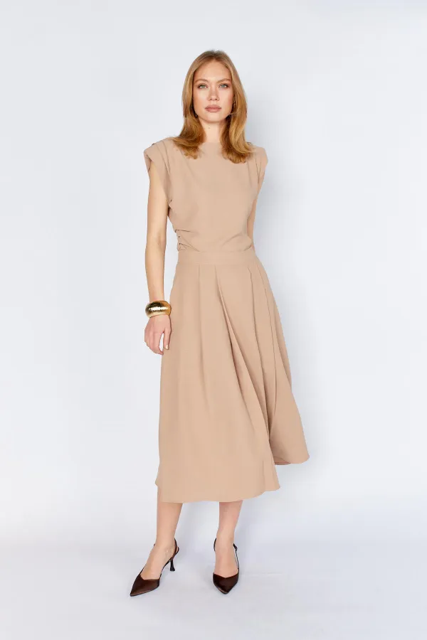 Kadın Vizon 3496 Pileli Midi Boy Etek