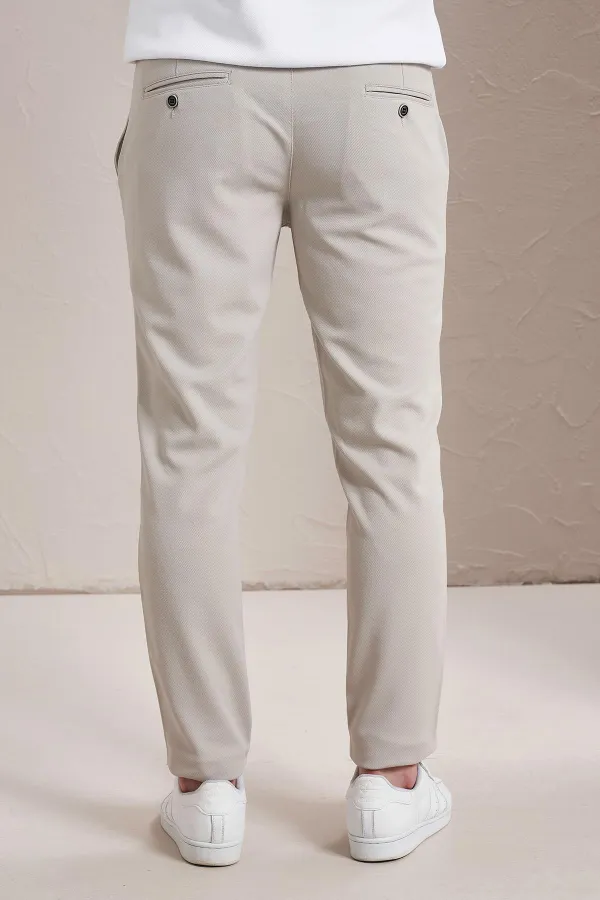 Erkek Taş Yan Cep Slim Fit Pike Chino Pantolon