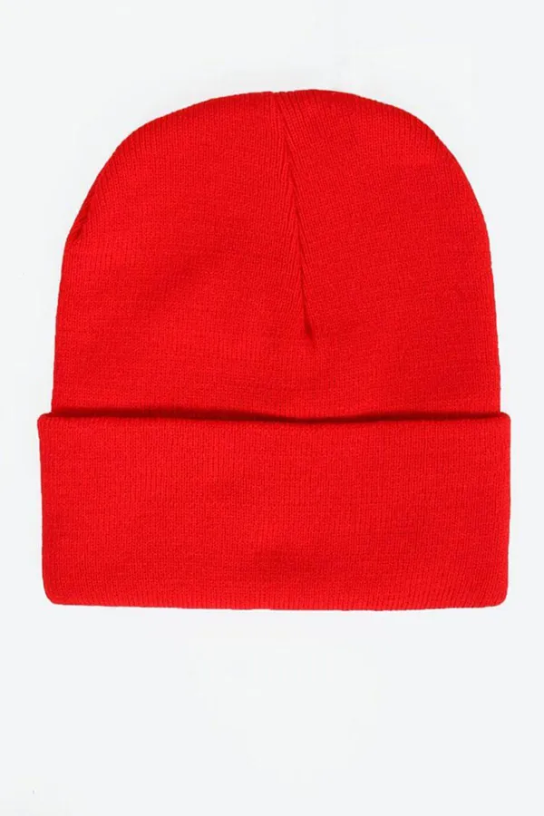 Bonnet rouge uni pour femme