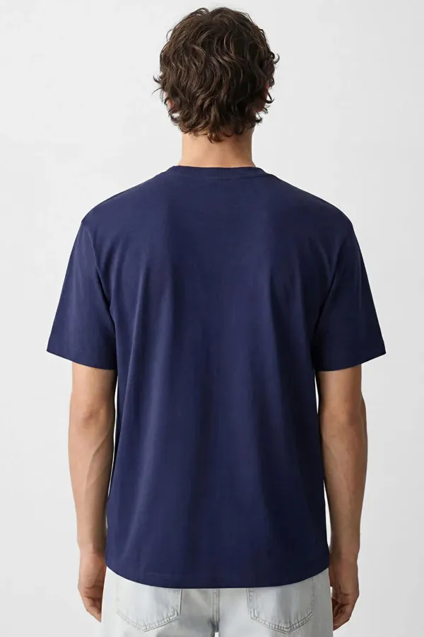 Erkek Lacivert Bisiklet Yaka Modal Basic Tişört