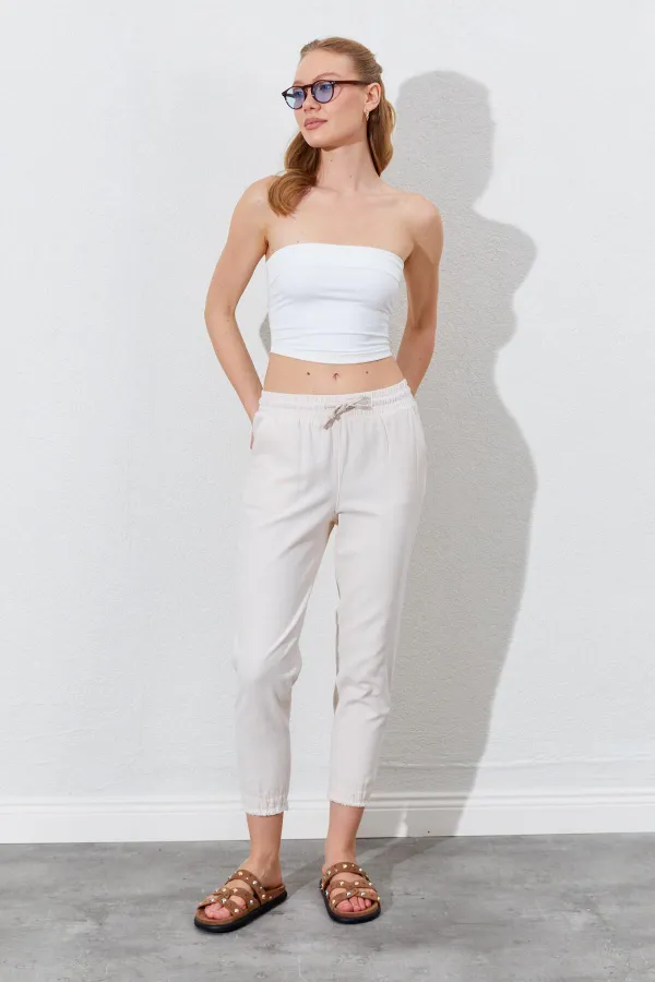 Kadın Taş (6813) Paça Pis Dikişli Gabardin Pantolon