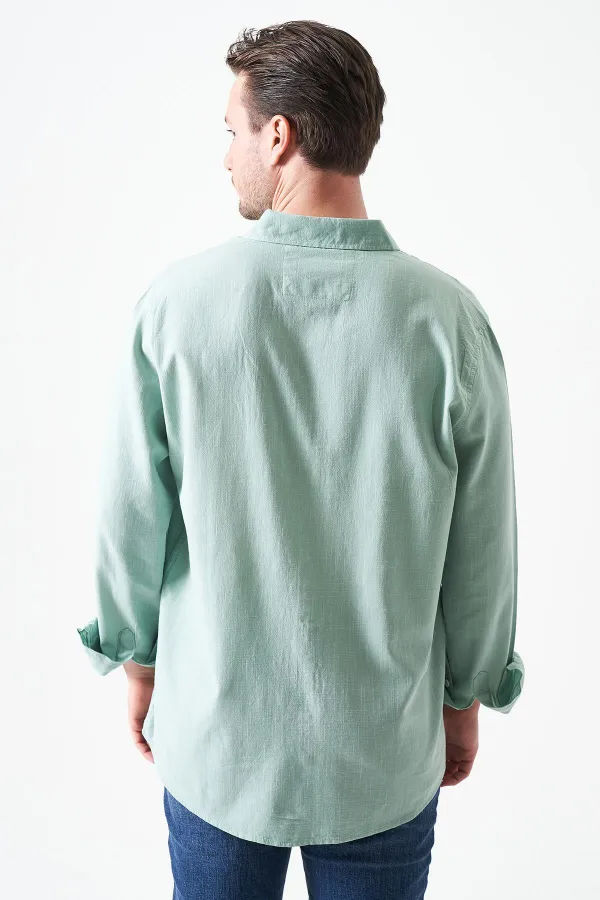 Erkek Elma Uzun Kol Basic Pamuk Flam Regular Gömlek