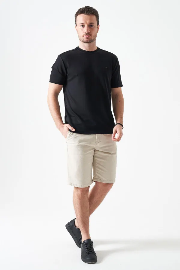 T-shirt basique noir à col rond pour homme