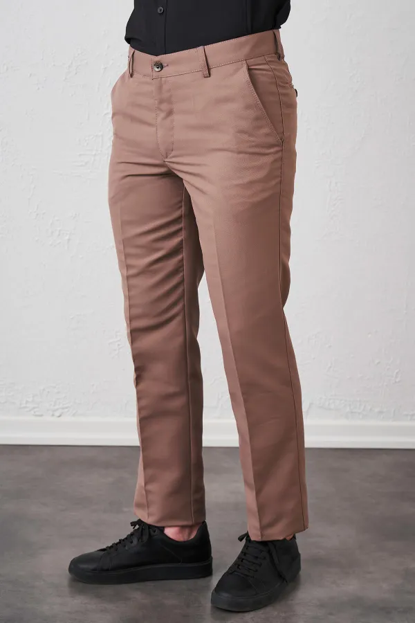 Erkek 1-Bej Yan Cep Comfort Fit Ceylan Pantalon